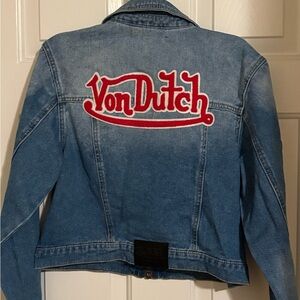 Von Dutch Blue Denim Jacket with Red Logo
